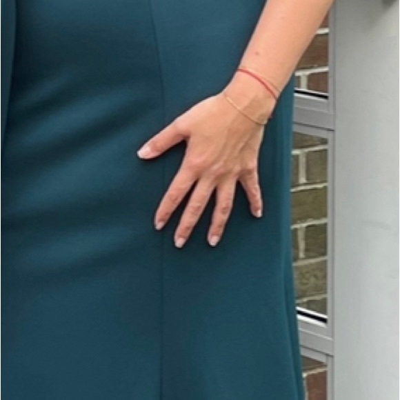 Jenny Yoo “Taryn” floor length gown in “Caspian Sea” color. - Picture 7 of 15